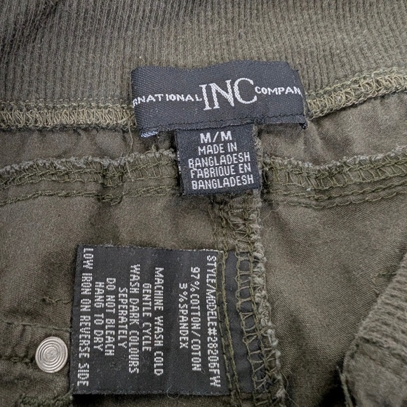 INC Cargo Capris Drawstrings Long Shorts Bermuda Mid Rise - Picture 9 of 11